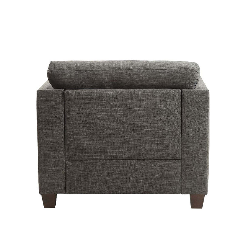Laurissa Chair w/3 Pillows, Light Charcoal Linen Acme