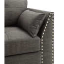 Laurissa Chair w/3 Pillows, Light Charcoal Linen Acme