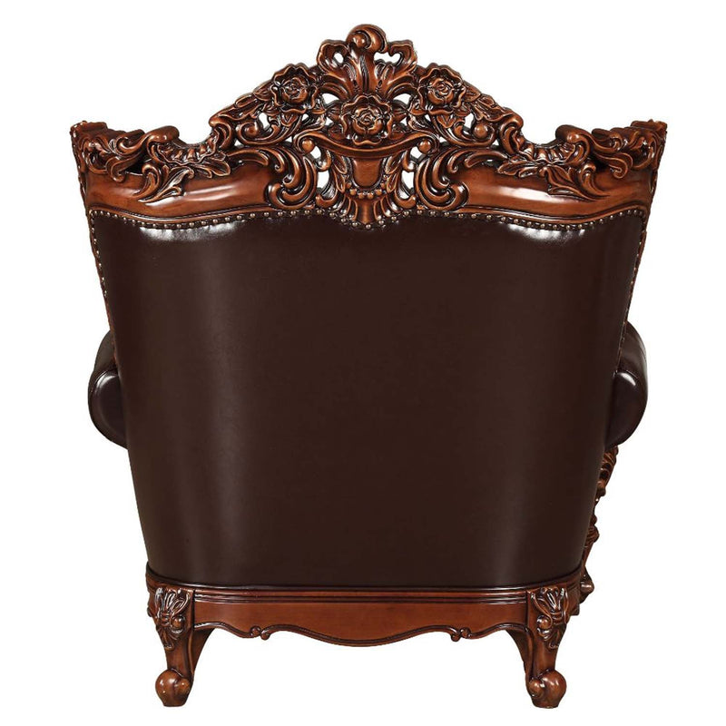 Forsythia Chair, Espresso Top Grain Leather Match & Walnut Finish Acme