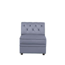 Bois II Modular - Armless Chair, Gray Velvet Acme
