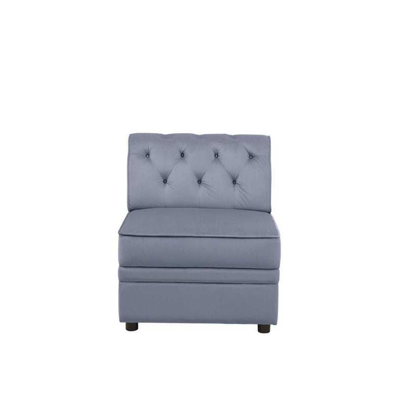Bois II Modular - Armless Chair, Gray Velvet Acme