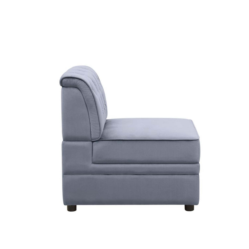 Bois II Modular - Armless Chair, Gray Velvet Acme