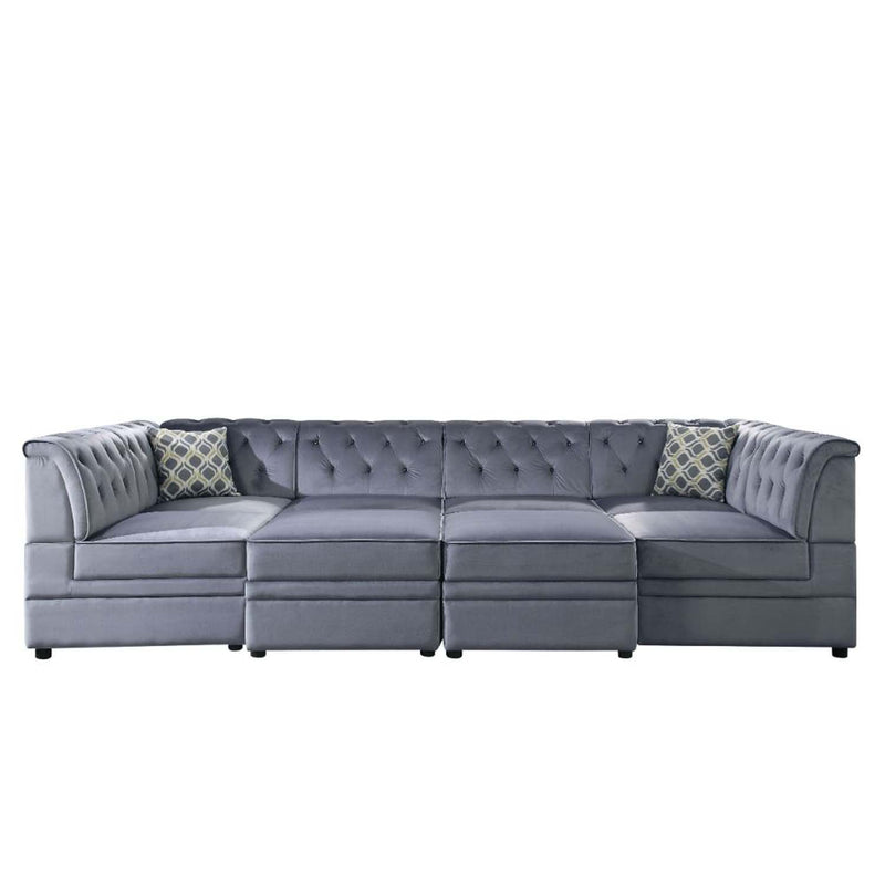 Bois II Modular - Armless Chair, Gray Velvet Acme
