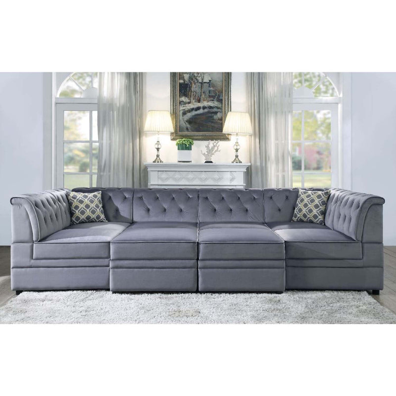 Bois II Modular - Armless Chair, Gray Velvet Acme