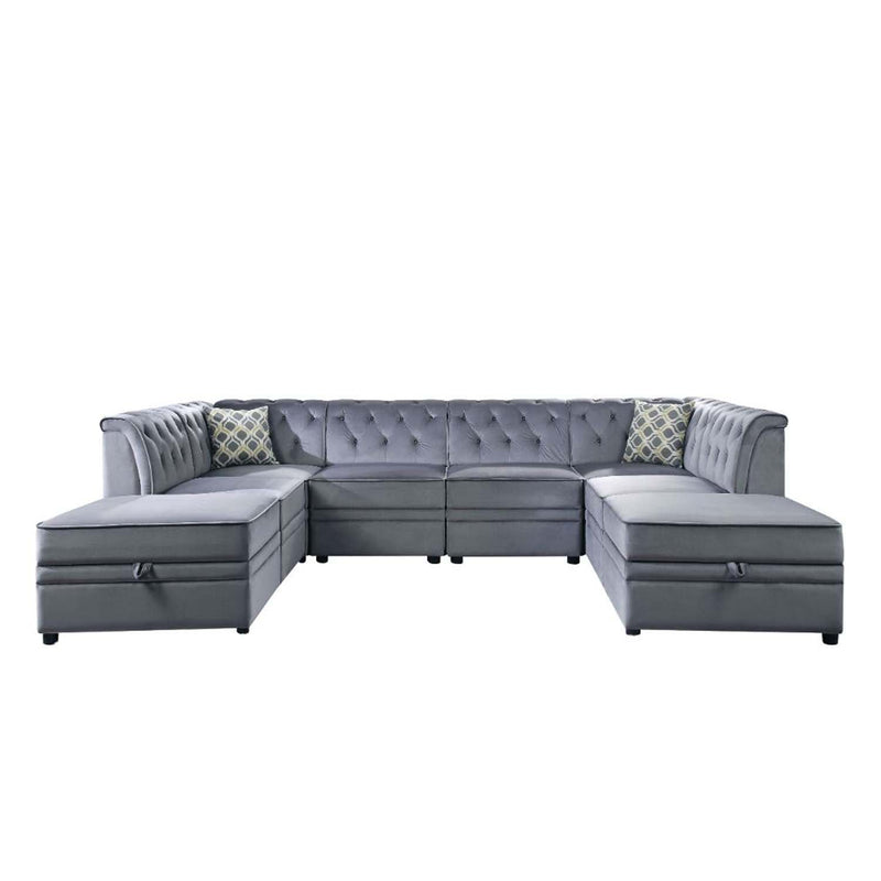 Bois II Modular - Armless Chair, Gray Velvet Acme