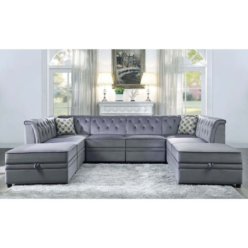 Bois II Modular - Armless Chair, Gray Velvet Acme