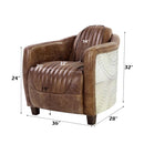 Brancaster Chair, Retro Brown Top Grain Leather & Aluminum Acme
