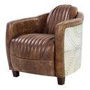 Brancaster Chair, Retro Brown Top Grain Leather & Aluminum Acme