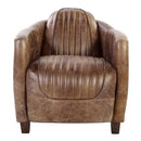 Brancaster Chair, Retro Brown Top Grain Leather & Aluminum Acme