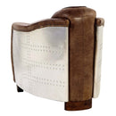 Brancaster Chair, Retro Brown Top Grain Leather & Aluminum Acme