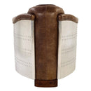 Brancaster Chair, Retro Brown Top Grain Leather & Aluminum Acme