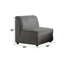 Bois Modular - Armless Chair, Gray Velvet Acme