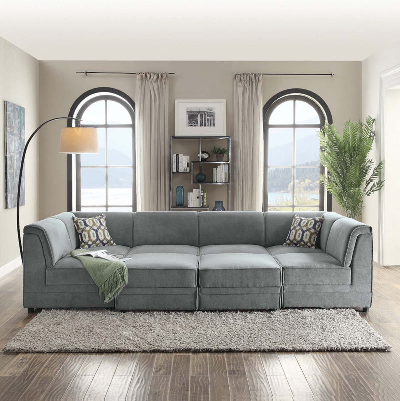 Bois Modular - Armless Chair, Gray Velvet Acme
