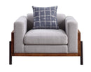 Pelton Chair w/Pillow, Fabric & Walnut Finish Acme