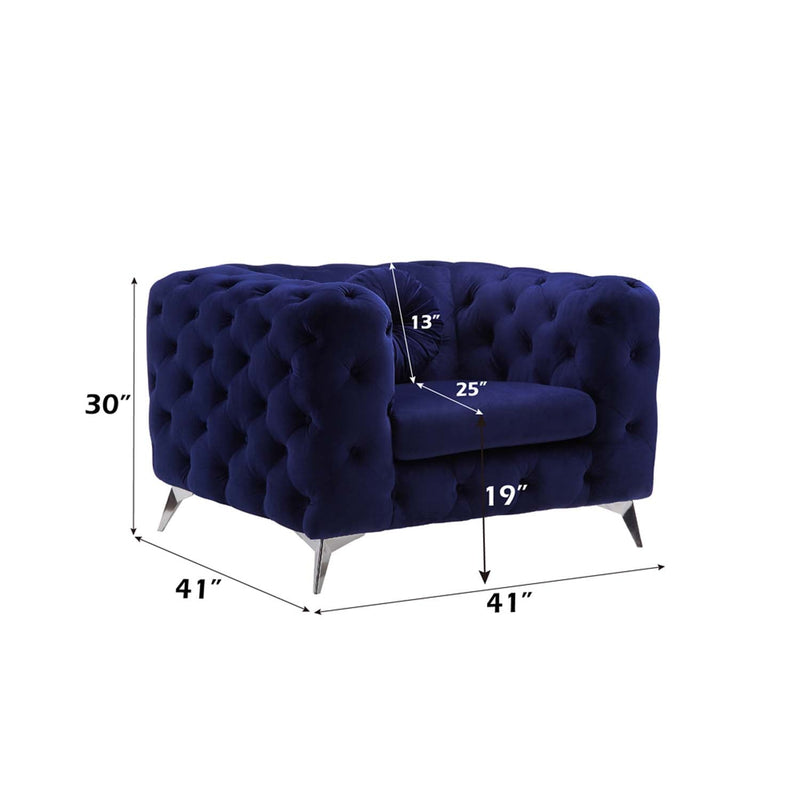 Atronia Chair, Blue Velvet Acme