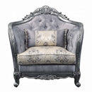 Ariadne Chair w/Pillow, Fabric & Platinum Finish Acme