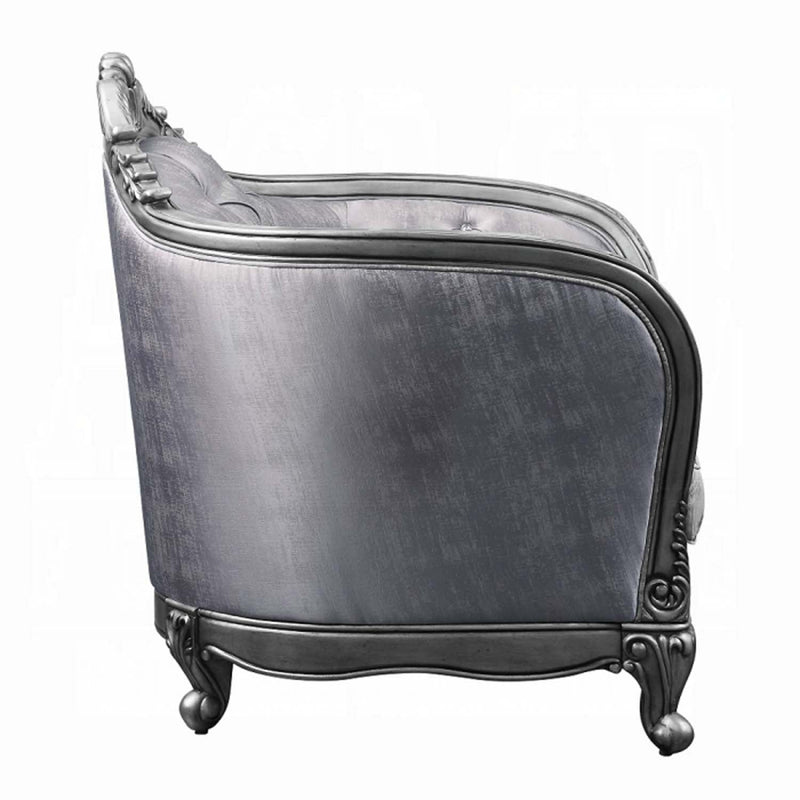 Ariadne Chair w/Pillow, Fabric & Platinum Finish Acme
