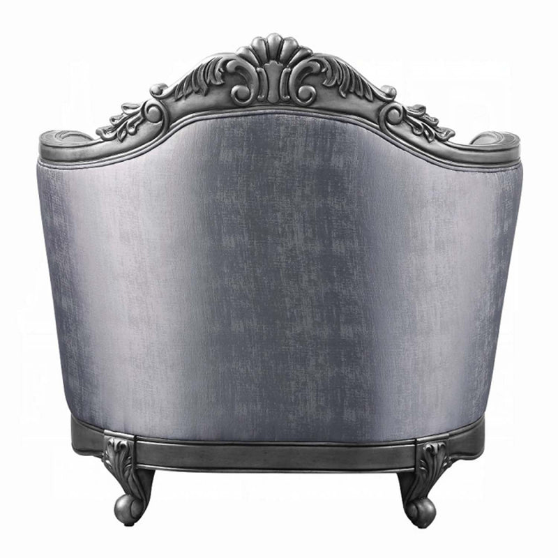 Ariadne Chair w/Pillow, Fabric & Platinum Finish Acme
