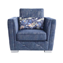 Emilia Chair w/Pillow, Two Tone Blue Fabric Acme