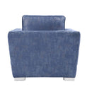 Emilia Chair w/Pillow, Two Tone Blue Fabric Acme