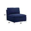 Crosby Modular - Armless Chair, Blue Fabric Acme