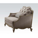Chelmsford Chair w/Pillow, Beige Fabric & Antique Taupe Finish Acme