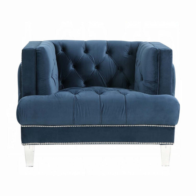 Ansario Chair, Blue Velvet Acme