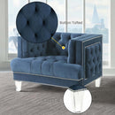 Ansario Chair, Blue Velvet Acme
