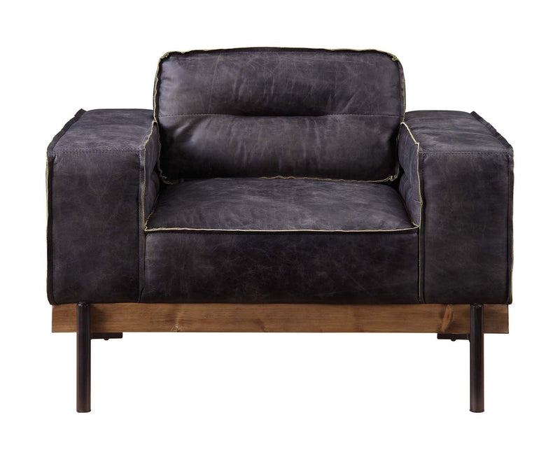 Silchester Chair, Antique Ebony Top Grain Leather Acme