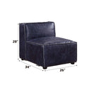 Birdie Modular - Armless Chair, Vintage Blue Top Grain Leather Acme