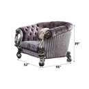 Versailles Chair w/2 Pillows, Velvet & Antique Platinum Acme