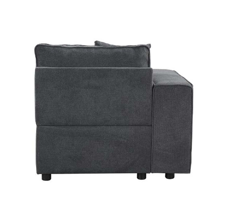 Silvester Modular - Left Facing Chair w/2 Pillows, Gray Fabric Acme
