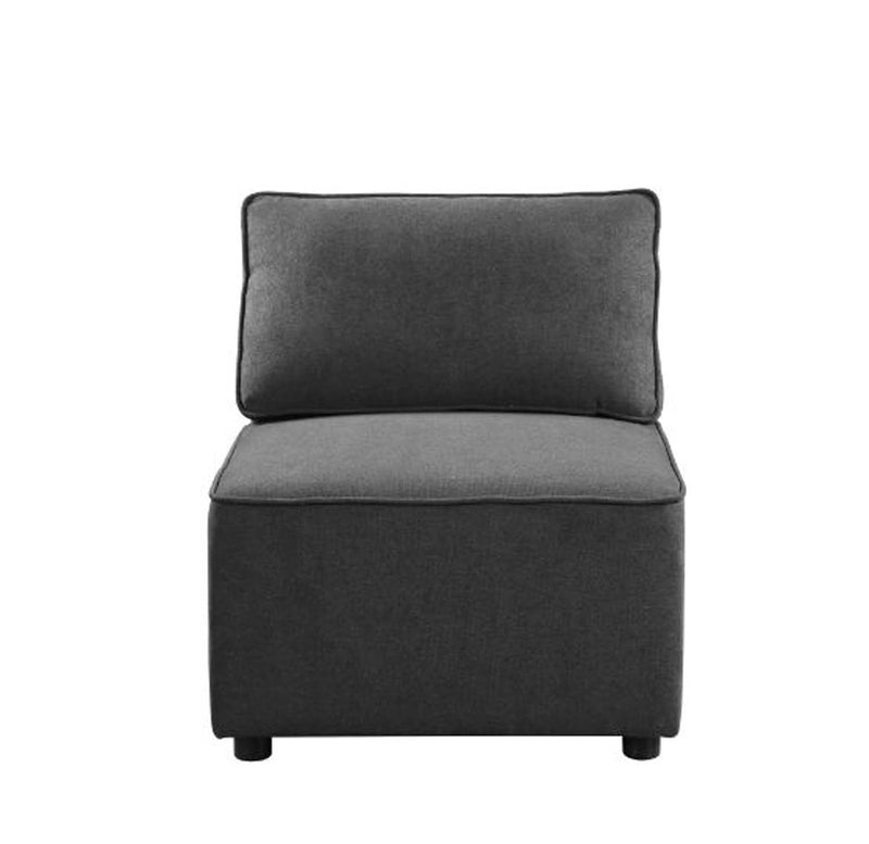 Silvester Modular - Armless Chair, Gray Fabric Acme