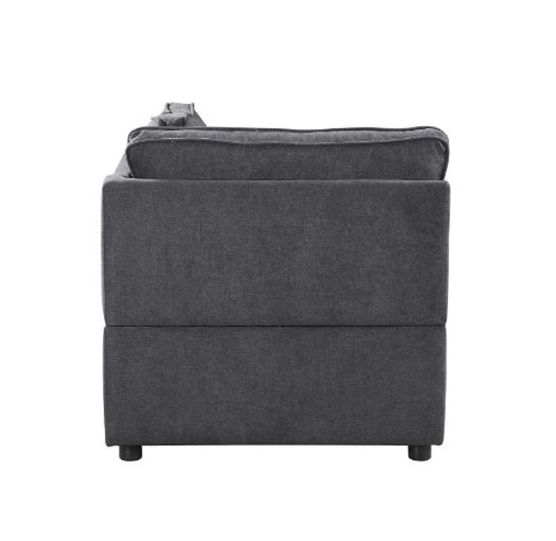 Silvester Modular - Wedge w/Pillow, Gray Fabric Acme