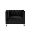 Heibero Chair, Black Velvet Acme