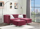 Jaszira Modular - Left Facing & Right Facing Arms, Burgundy Velvet Acme