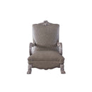 Dresden Chair w/Pillow, Faux Leather & Vintage Bone White Finish Acme