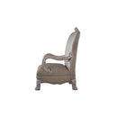 Dresden Chair w/Pillow, Faux Leather & Vintage Bone White Finish Acme
