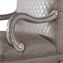 Dresden Chair w/Pillow, Faux Leather & Vintage Bone White Finish Acme