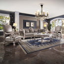 Dresden Chair w/Pillow, Faux Leather & Vintage Bone White Finish Acme