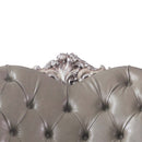 Dresden Chair w/Pillow, Faux Leather & Vintage Bone White Finish Acme