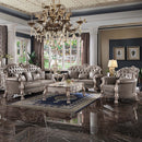 Dresden Chair w/Pillow, Faux Leather & Vintage Bone White Finish Acme