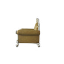 Picardy Chair w/Pillow, Butterscotch Faux Leather & Antique Pearl Finish Acme