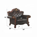 Picardy Chair w/Pillow, Faux Leather & Honey Oak Finish Acme