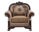 Chateau De Ville Chair w/Pillow, Fabric & Espresso Finish Acme
