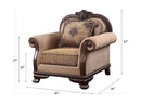 Chateau De Ville Chair w/Pillow, Fabric & Espresso Finish Acme