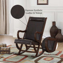Triton Rocking Chair, Espresso Faux Leather & Walnut Finish Acme