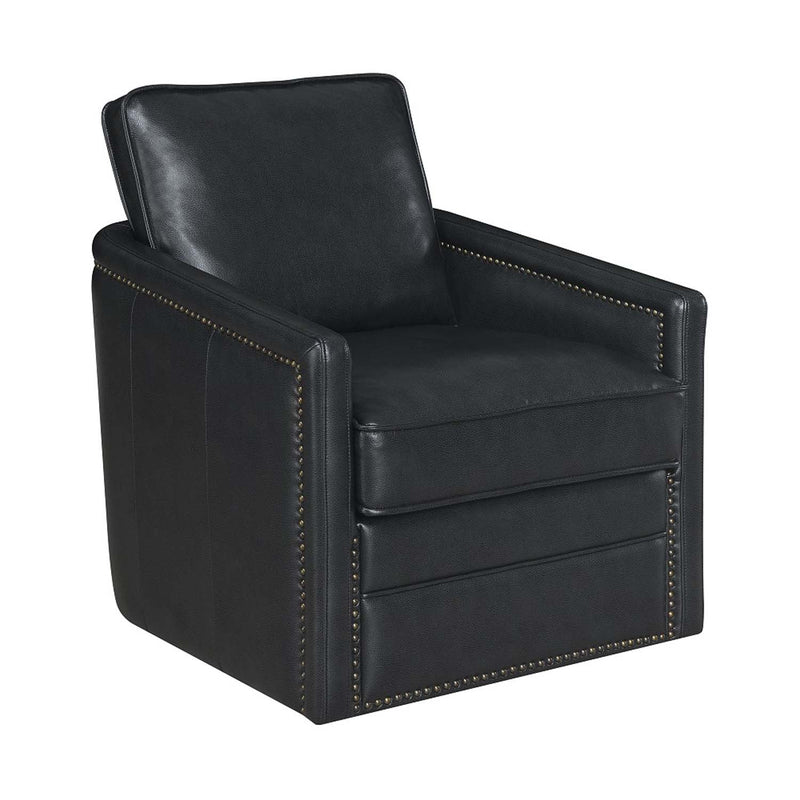 Rocha Swivel Chair w/Glider, Black Leather Aire Acme