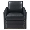 Rocha Swivel Chair w/Glider, Black Leather Aire Acme