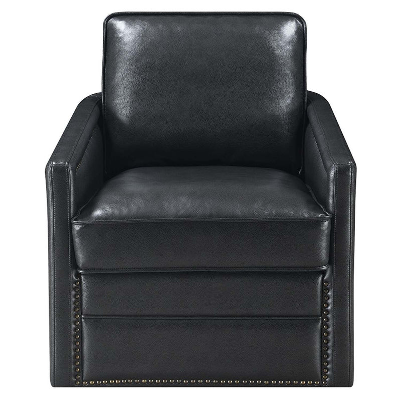 Rocha Swivel Chair w/Glider, Black Leather Aire Acme